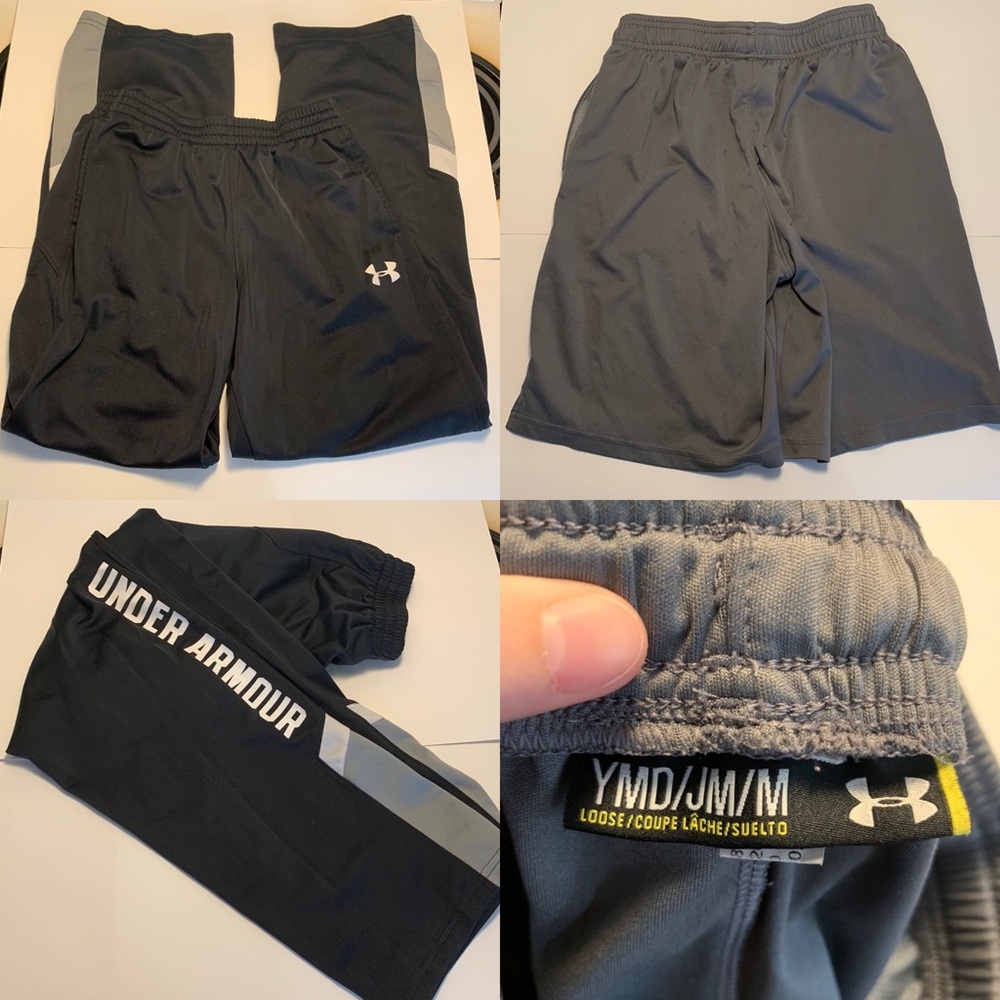 Under armour youth large lot shorts and pants